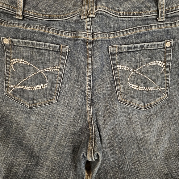 Chico's Platinum SZ 2/12 Mid Rise Embellished Straight Leg Stretch Jeans - Picture 11 of 11